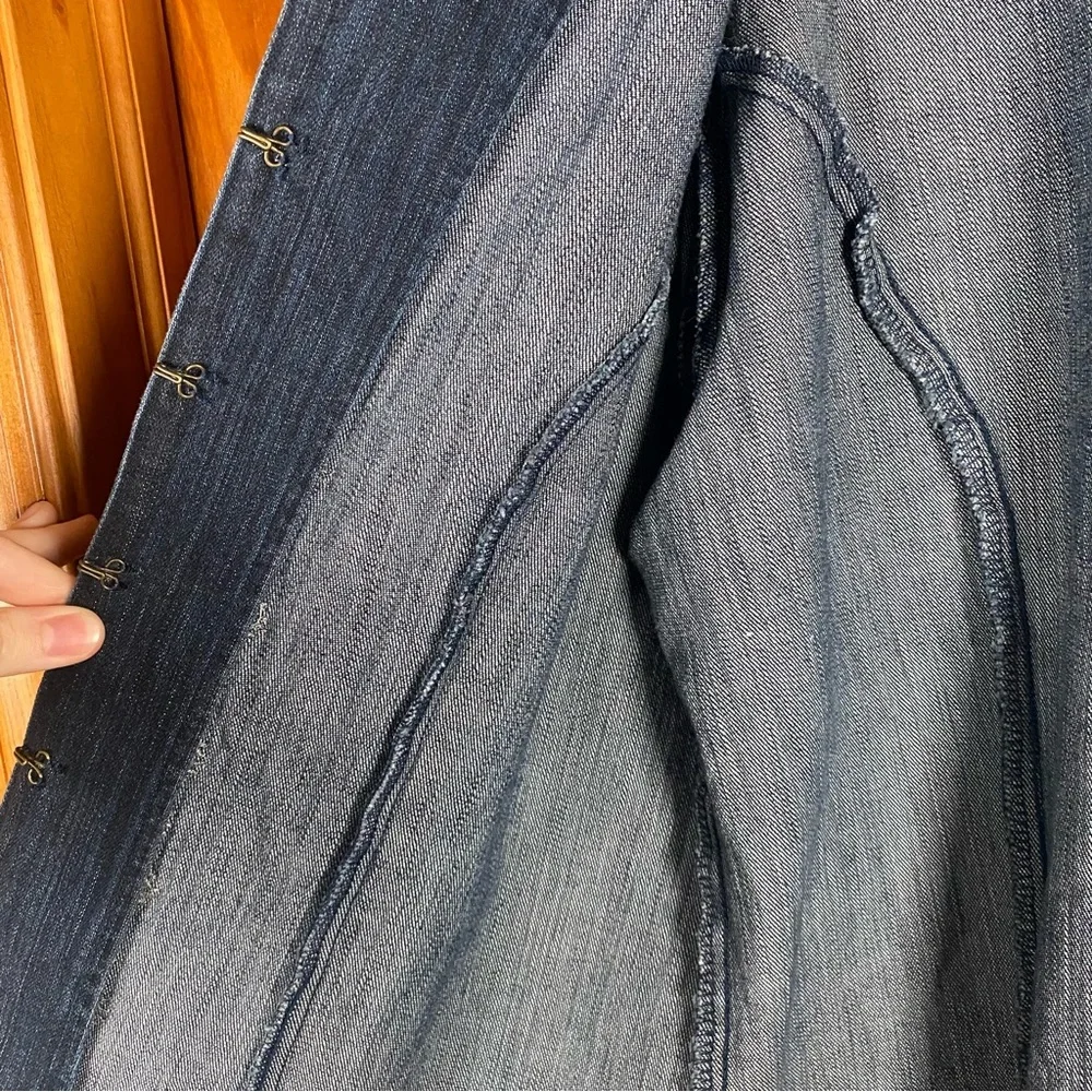 Live a Little Denim Embellished Long Sleeve Jacket with Frog Closures - Picture 5 of 8